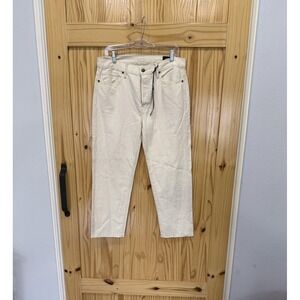 Vince Jeans Womens 28‎ White Straight Leg 100% Cotton Raw Hem Ankle Denim USA